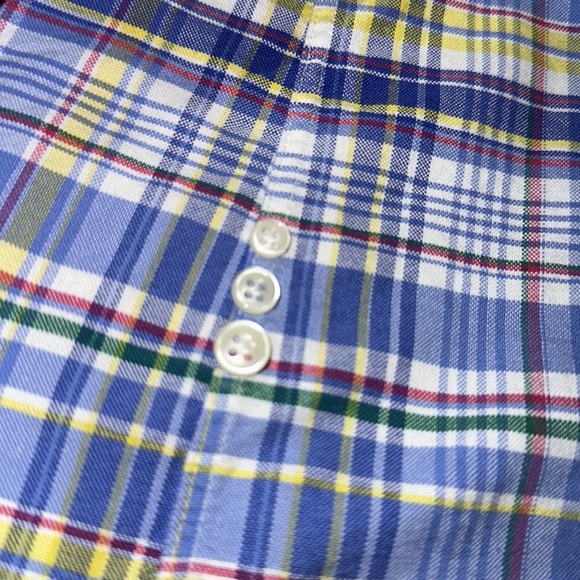 Ralph Lauren Plaid Button Up Shirt. 100% Cotton. Size X-Large. Blue Yellow Red - Picture 9 of 11